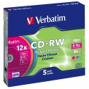 Verbatim CD-RW Colour 12x slim 5